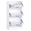 Cipőtároló, 3 soros, fehér, BOTORIA