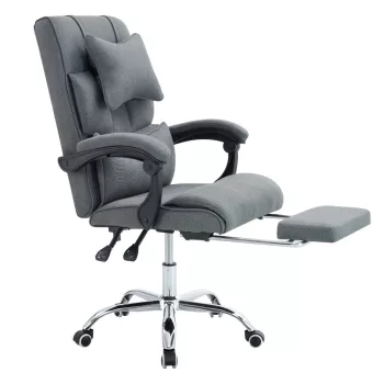   Irodai szék kihúzható lábtartóval, szürke/króm, WALDOR NEW