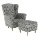 füles fotel puffal, szövet patchwork N1, ASTRID