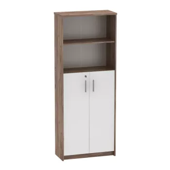   Irattartó zárható szekrénnyel, kraft dunkel/fehér, JOHAN 2 NEW 10