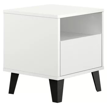 Éjjeliszekrény, fehér, BOGAN NEW 1S