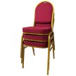 Szék, rakásolható, anyag piros/arany festés, JEFF 3 NEW