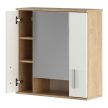Faliszekrény tükörrel, sonoma tölgy/matt fehér, LESSY NEW 01