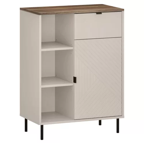 Alacsony polcos szekrény, kasmír/castello tölgy, EYCO 1D1S