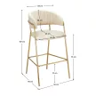 Design bárszék, bézs Velvet szövet/gold króm arany, DASMIN TYP 2