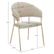 Design étkezőszék, bézs Velvet szövet/gold króm arany, DASMIN NEW TYP 1