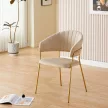 Design étkezőszék, bézs Velvet szövet/gold króm arany, DASMIN NEW TYP 1
