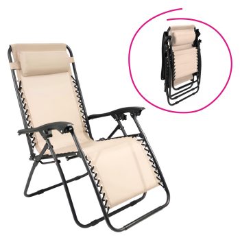 Kerti állítható szék, bézs, GERALD NEW