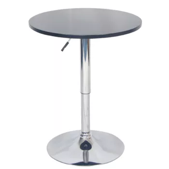   Bárasztal, magasság állítással, króm/ fekete, átmérő 60 cm, BRANY 2 NEW