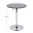 Bárasztal, magasság állítással, króm/ fekete, átmérő 60 cm, BRANY 2 NEW