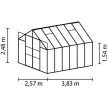 üvegház VITAVIA URANUS 9900 tiszta üveg 3 mm ezüst színű LG1037