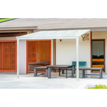   alumínium pergola LANITPLAST WALL 33 fehér + opal PC LG2119