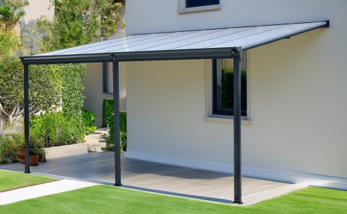 alumínium pergola LANITPLAST WALL 43 antracit + clear PC LG2123