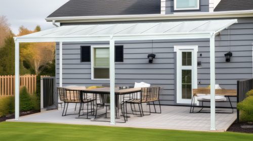 alumínium pergola LANITPLAST WALL 53 fehér + bronz PC LG2131