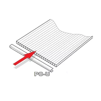   6 mm-es polikarbonát profil üvegházhoz, hossz 2,10 m (1 darab) LG2364