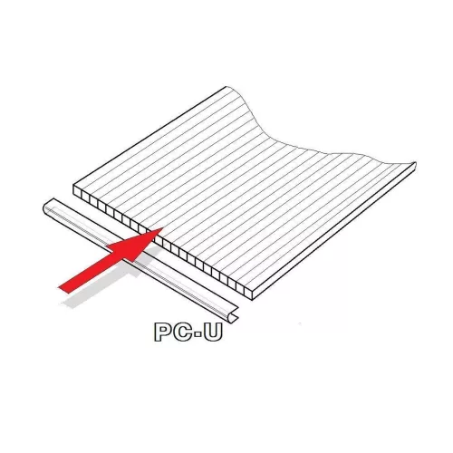 6 mm-es polikarbonát profil üvegházhoz, hossz 2,10 m (1 darab) LG2364