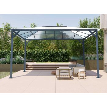 kerti pavilon LANITPLAST 43 antracit + átlátszó PC LG2470