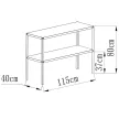 acél állvány LANITPLAST 115x40 cm 2 db polccal ezüst GSD2 LG2640