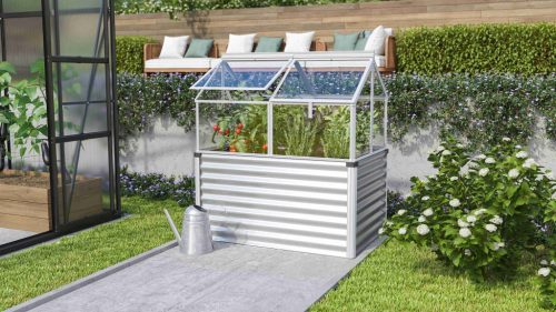 emelt ágyás üvegházzal VITAVIA GAIA JUMBO üveg 3 mm ezüst LG3738