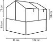 emelt ágyás üvegházzal VITAVIA GAIA JUMBO üveg 3 mm ezüst LG3738