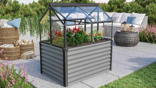 emelt ágyás üvegházzal VITAVIA GAIA JUMBO üveg 3 mm fekete LG3739