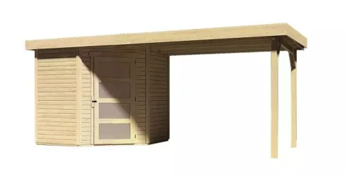 fából készült kerti ház KARIBU SCHWANDORF 3 + egy menedéket 280 cm (77742) natur LG3897