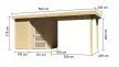 fából készült kerti ház KARIBU SCHWANDORF 3 + egy menedéket 280 cm (77742) natur LG3897
