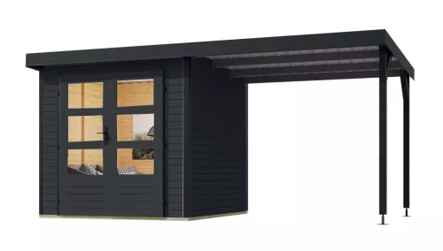 hibrid kerti ház KARIBU JUPITER 2C (93431) antracit / antracit + menedék 219 cm LG4043