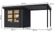 hibrid kerti ház KARIBU JUPITER 2C (93431) antracit / antracit + menedék 219 cm LG4043