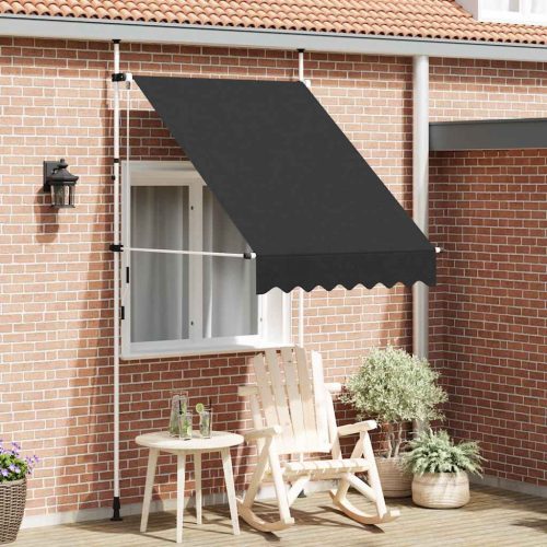 Kézzel feltekerhető antracit napellenző 150 cm