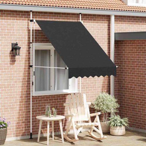 Kézzel feltekerhető antracit napellenző 150 cm