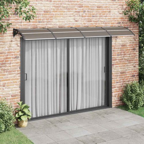 Fekete polikarbonát ajtóelőtető 350 x 100 cm