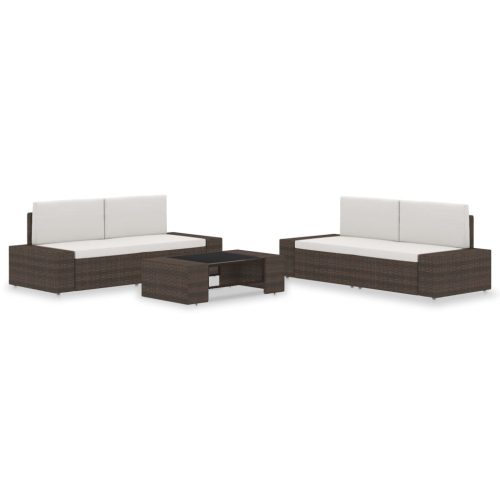 5 részes barna polyrattan kerti ülőgarnitúra