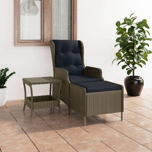 2 részes barna polyrattan kerti ülőgarnitúra párnákkal