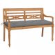 Tömör tíkfa Batavia pad szürke párnával 150 cm