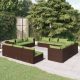 12 részes barna polyrattan kerti ülőgarnitúra párnákkal