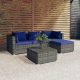 5 részes szürke polyrattan kerti ülőgarnitúra párnákkal