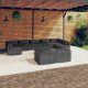 10 részes szürke polyrattan kerti ülőgarnitúra párnákkal