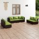 7 részes barna polyrattan kerti ülőgarnitúra párnákkal