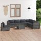 8 részes szürke polyrattan kerti ülőgarnitúra párnákkal