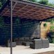 10 részes szürke polyrattan kerti ülőgarnitúra párnákkal