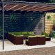 12 részes barna polyrattan kerti ülőgarnitúra párnákkal
