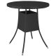 Fekete polyrattan kerti asztal 70 x 70 x 73 cm