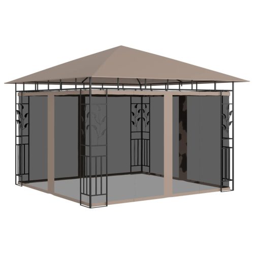 Tópszínű pavilon szúnyoghálóval 3 x 3 x 2,73 m 180 g/m²