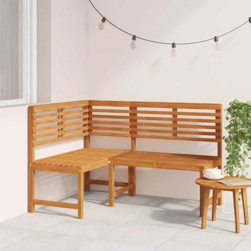 Tömör akácfa kerti sarokpad 140 cm