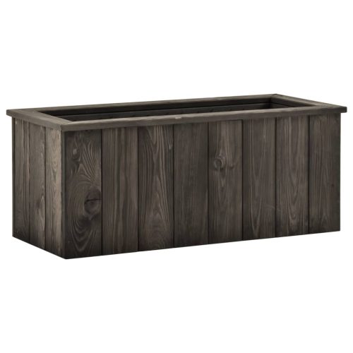 Sötétszürke tömör fenyőfa magaságyás 74 x 32 x 30 cm