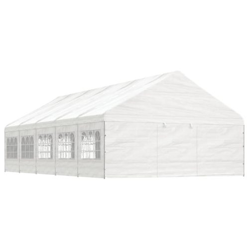 Fehér polietilén pavilon tetővel 11,15 x 5,88 x 3,75 m