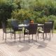 7 részes fekete polyrattan kerti étkezőgarnitúra