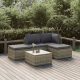 5 részes szürke polyrattan kerti ülőgarnitúra párnákkal