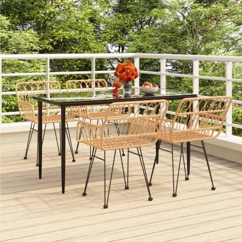 5 részes polyrattan kerti étkezőgarnitúra